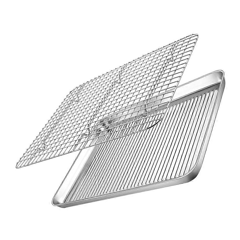 Baking Tray Stainless Steel Wire Rack 1Set Household Baking Accessory