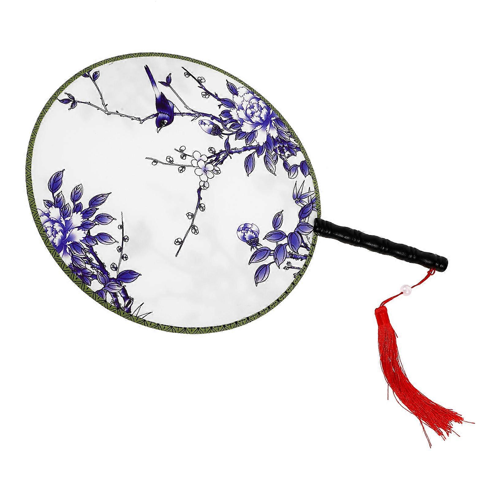 Chinese Round Dancing Fan for Performance Decorative Hand Fan Portable