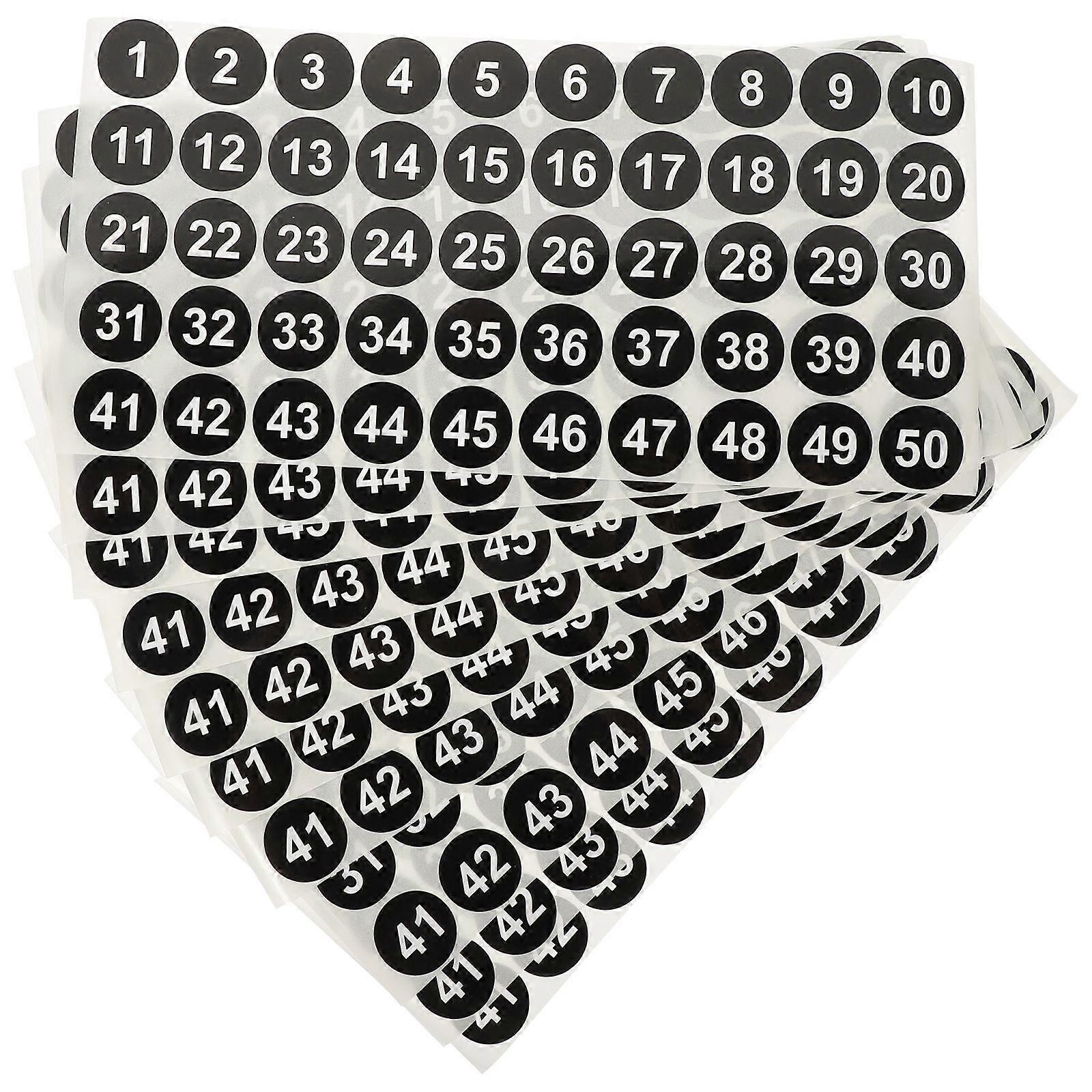 10 Sheets Numbered Sticker Adhesive Number Sticker Number Classification Sticker