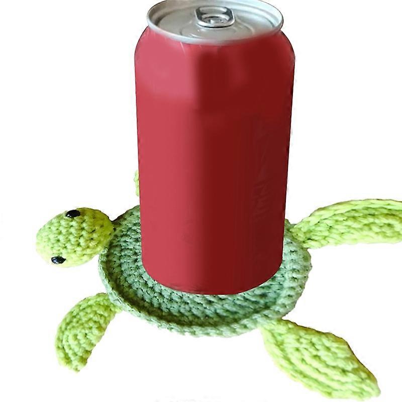 Decorative Hand-Crocheted Tortoise Coasters Compatible with Beverages, Ideal Compatible with Table Settings