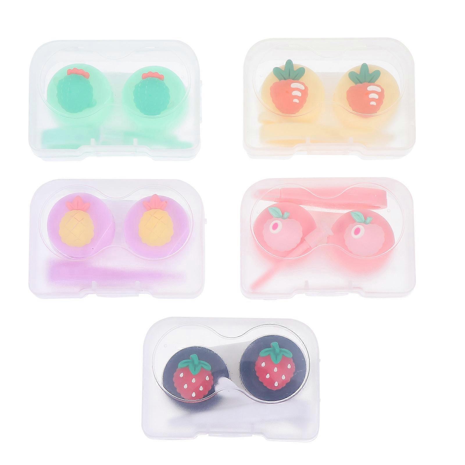 Contacts Lens Container Durable Storage Solution for 5Pcs Assorted Color
