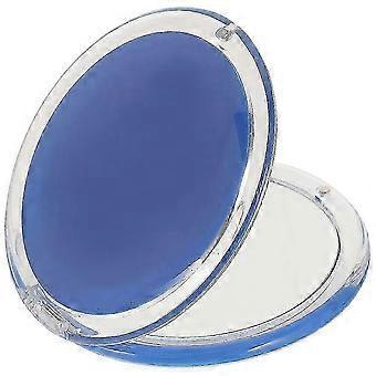 Mini make-upspiegel voor op reis, dubbelzijdig opvouwbaar, 1 stuk, blauw