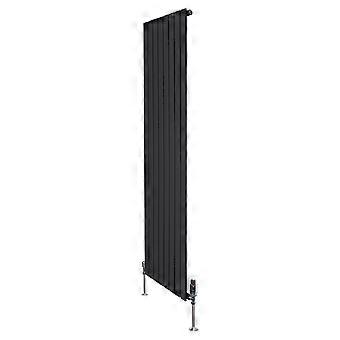 Flat Single Column Radiator 1800mm x 560mm TRV Chrome Valves Modern Designer Single Panel Central