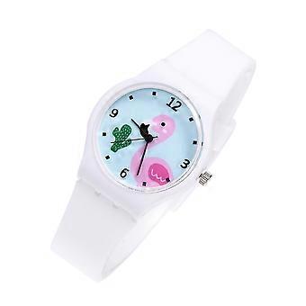 Kinderhorloge met creatief quartz uurwerk, schattig flamingo-design en comfortabele band (1 stuk).