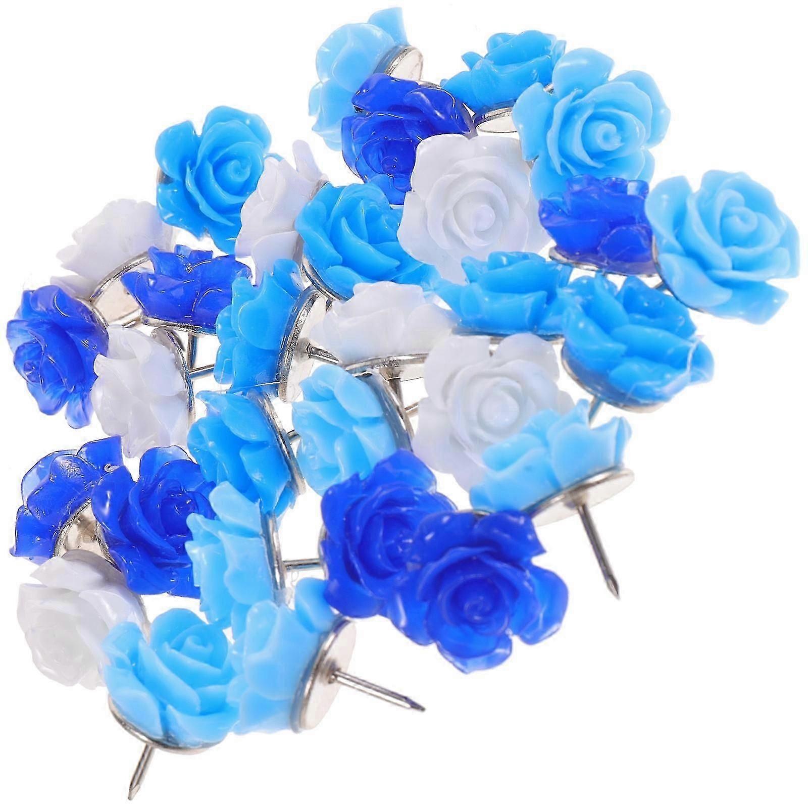 Colorful Flower Push Pins for Map Supply 30Pcs Multi-Function Thumbtacks