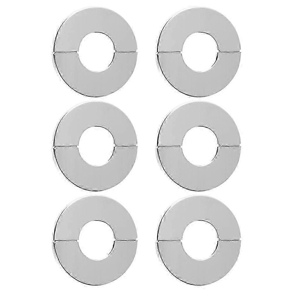Decorative Pipe Covers Block Effect Wall Hole Decor Silver 6Pcs