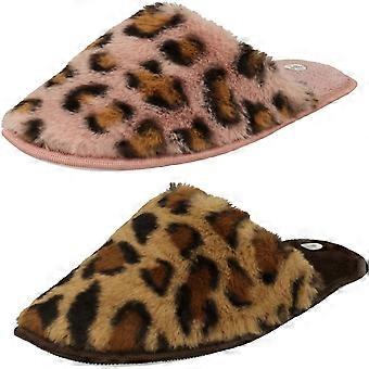 Damen-Pantoletten mit Leopardenmuster X2114
