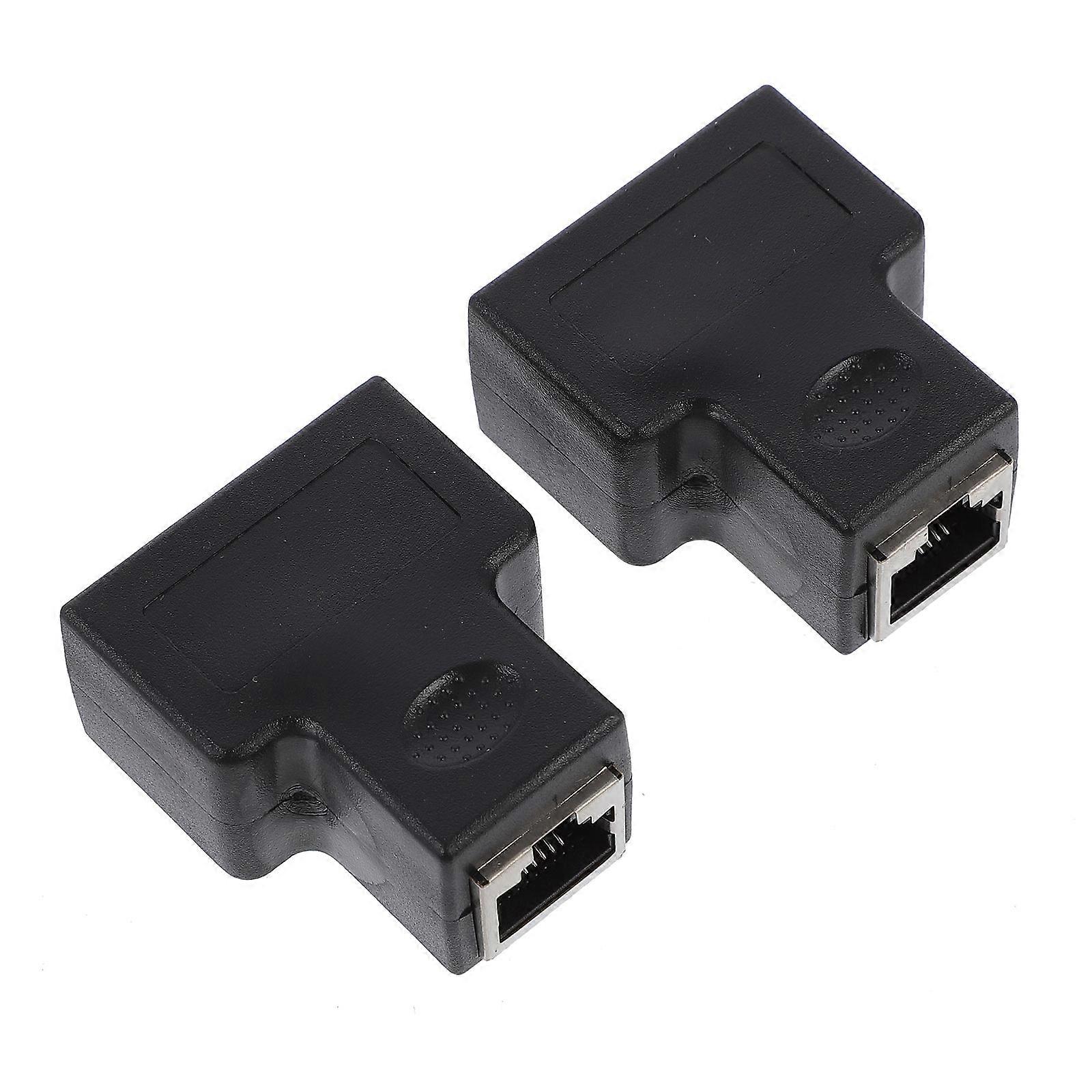 2pcs Ethernet Splitter Cable Adapter RJ45 Ethernet Cable Splitter Adapter