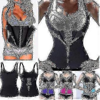 3 Clip1 Zip 6 Steel Boned Waist Trainer Corset Sport Workout Body Shaper Control de barriga