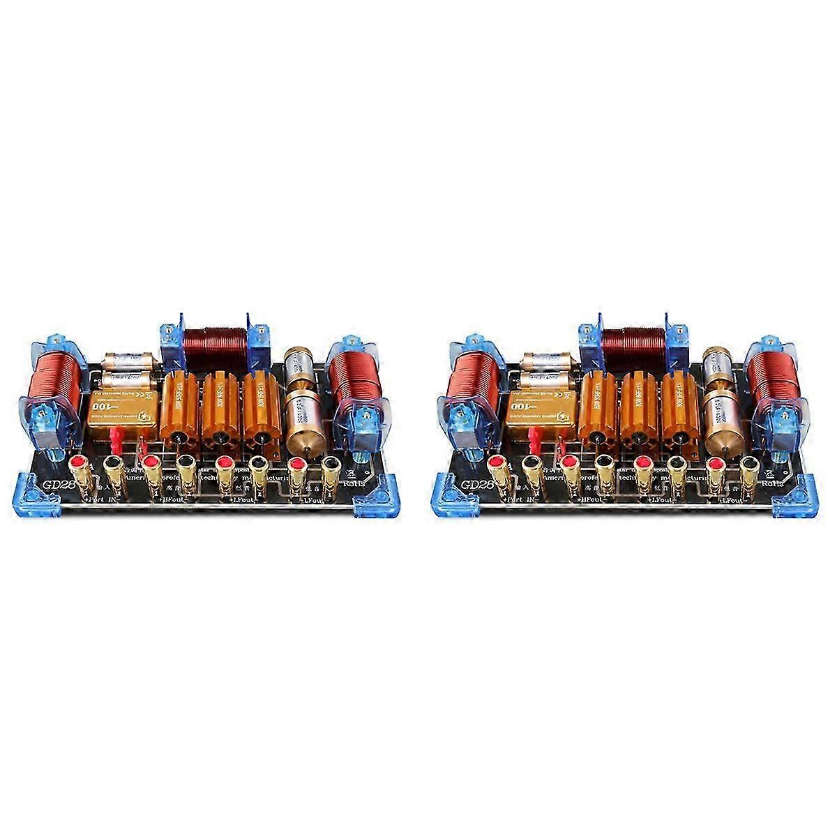 2200W 2-Way Audio Frequency Divider, 8 Ohm Speaker Crossover, 24dB/Octave Slope, for DIY Speaker System (2 Pack)