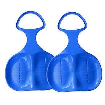 2Pcs Thickened Plastic Snow Sled with AntiSkid Handle for Winter Outdoor Fun Random Color