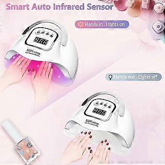 UV-LED-Nagellampe, Nageltrockner 280 W, Schnellhärtung, Niedrigtemperaturmodus, Überhitzungsschutz, tragbarer Griff, abnehmbare Ablage für den Heim- und Salongebrauch