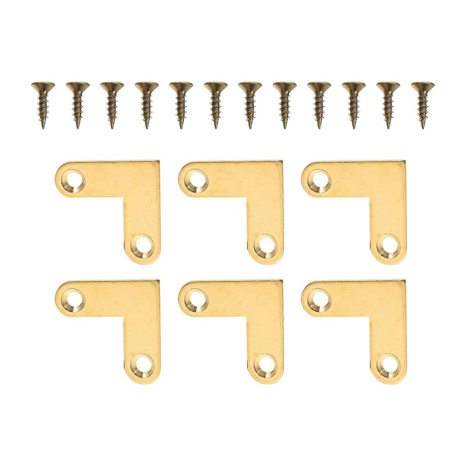 Right Angle Flat Corner Brackets Brass Bracket Joints for Connecting 18Pcs