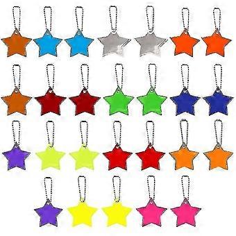 26pcs Safety Reflector Pendant,kids Reflector Pendant, Safety Reflector compatible with Bag Backpack Cycling Wal Running(13 S)