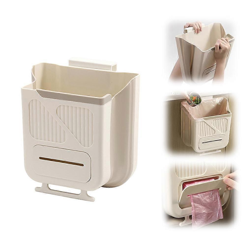 Hanging Folding Trash Can Space Saving For Kitchen Cabinet