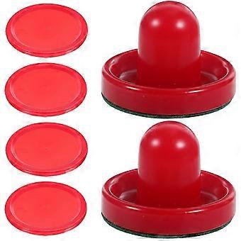 8PCS 76MM Air Hockey Pushers Pucks Replacement for Game Tables Goalies Header Kit Air Hockey Equipment Accessories (Red)