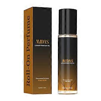 Perfume masculino roll-on de colônia, fragrância corporal natural de longa duração, charme social para encontros, portátil, 10ml.