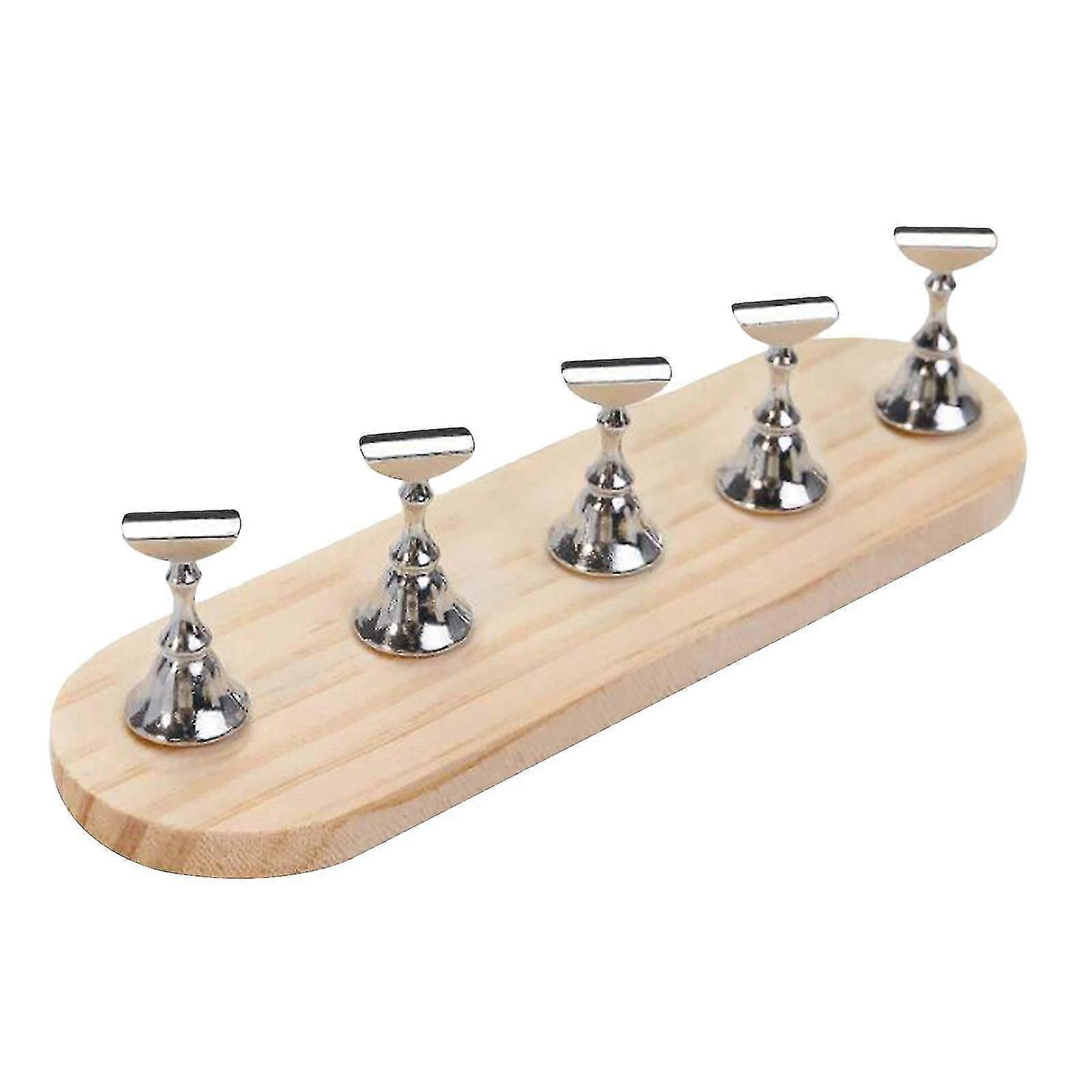 Magnetic Acrylic Nail Display Stand, Wooden Nail Tip Holder for Practice and Display, Portable Manicure Stand for Home and Salon Use