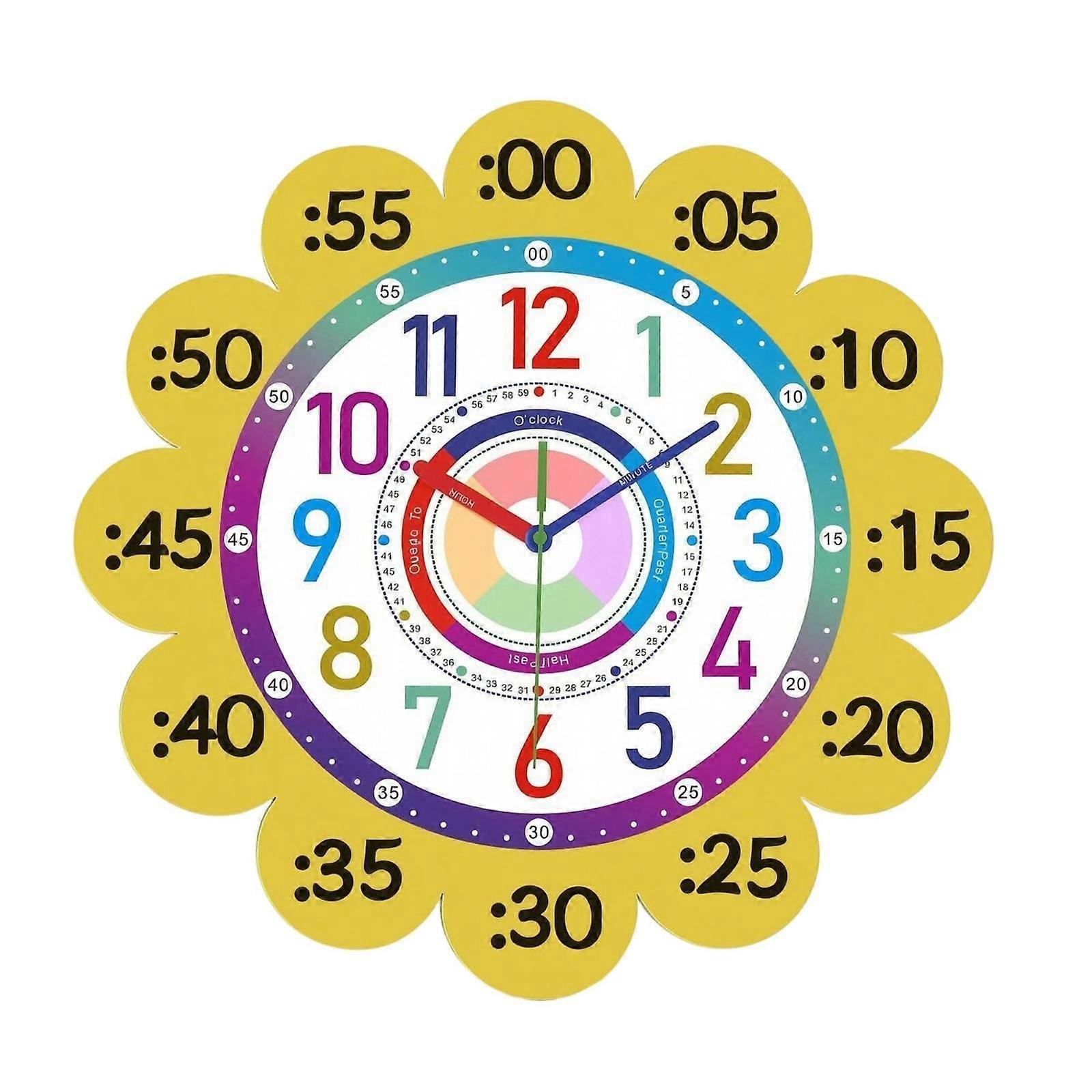 Educational Wall Clock Children-Appropriate-Friendly Learning Wall Clock read