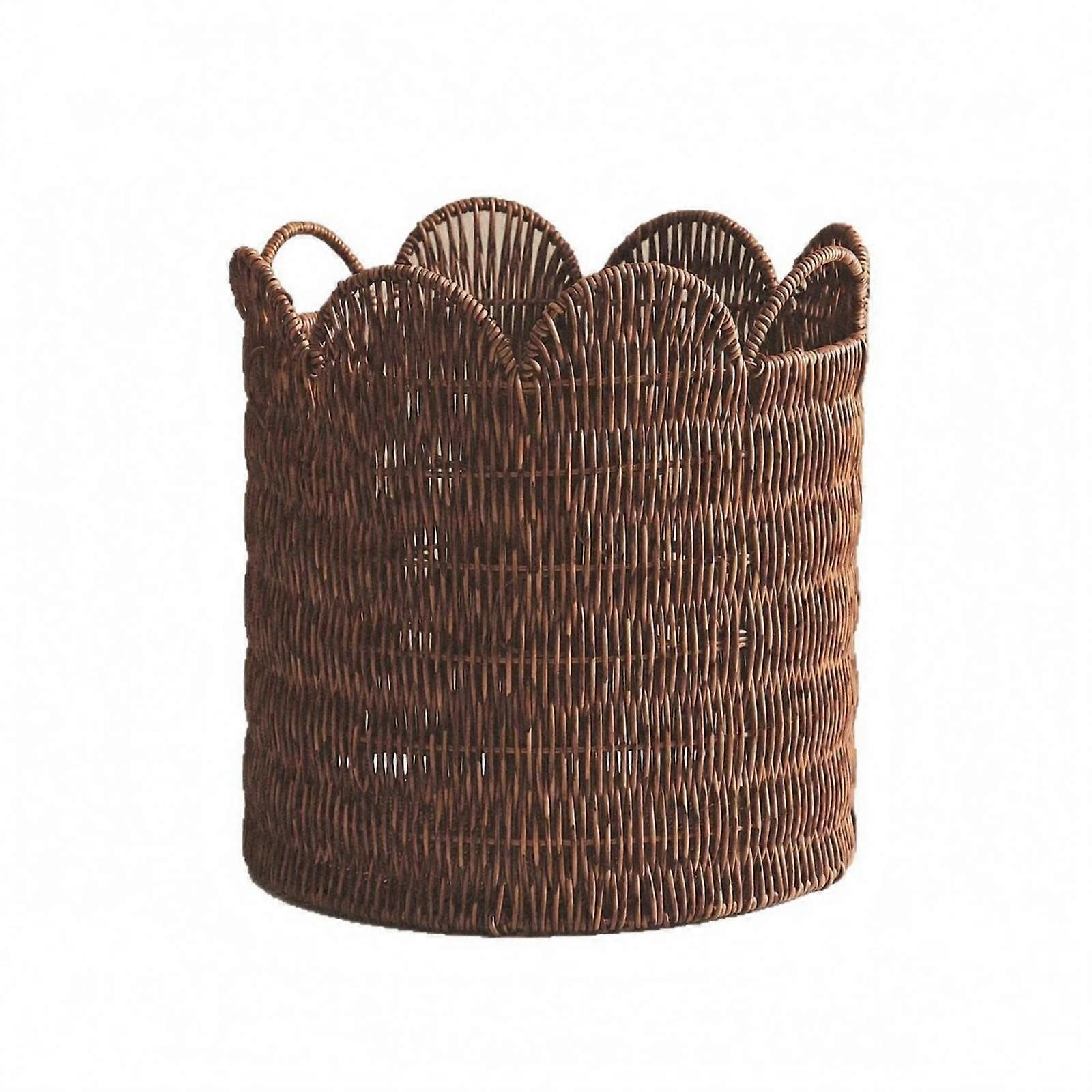 Woven Laundry Basket Wicker Laundry Hamper Loop Handles Handled Storage Basket