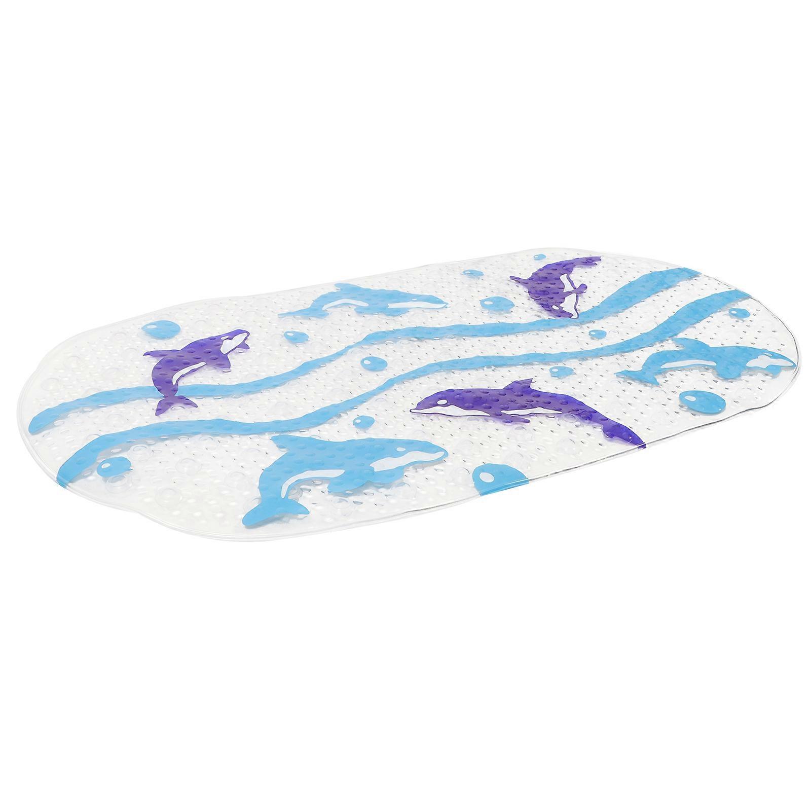 Bathroom Floor Mat PVC Non Slip Function Bath Mat 2Pcs Blue Design
