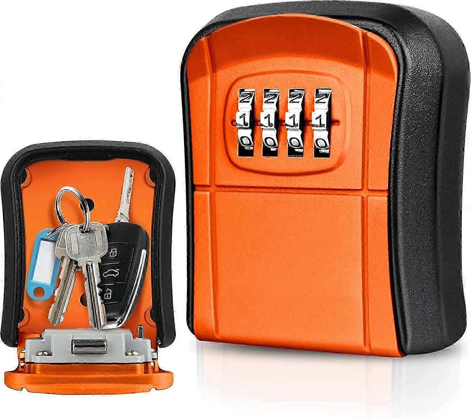 Key Box Wall Mounted Mini Key Safe Outdoor Key Box with Resettable 4-Digit Numeric Code Waterproof