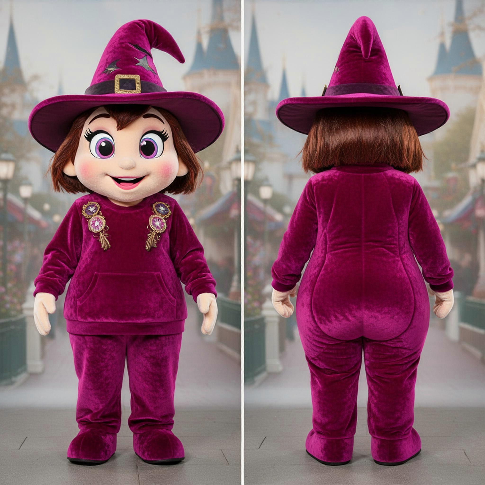 MASTICOT Magenta Velvety Witch Mascot