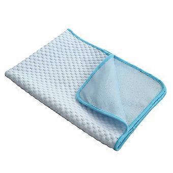 Blue 21x17cm Pet Cooling Mat for Dogs and Cats, NonToxic Breathable Pad for Summer Heat Relief - Comfortable Summer Cooling Relief for Pets