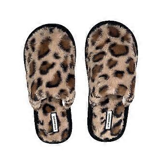 Leopard Print Memory Foam Slippers - Warm Thick Indoor Home Shoes for Winter