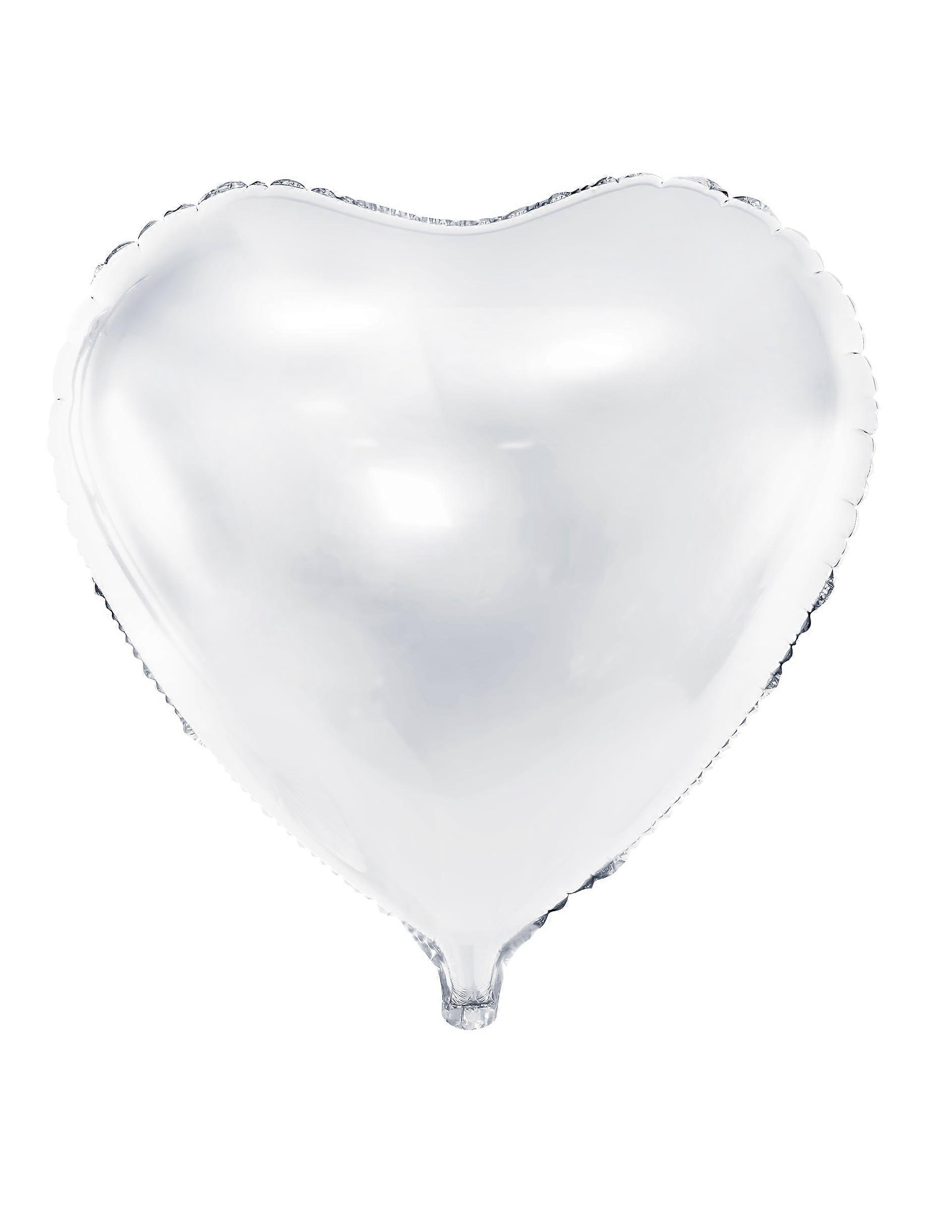 White heart foil balloon 45 cm
