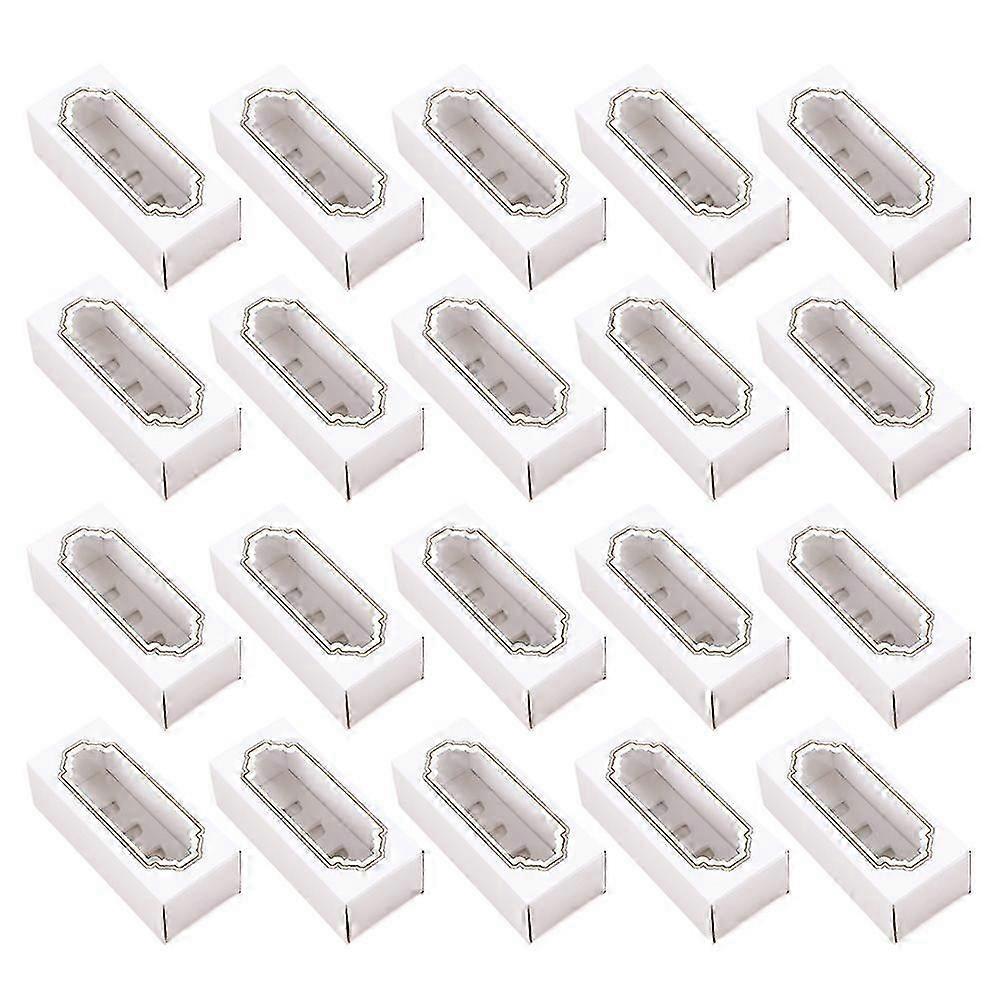 Paper Macaron Box White 20Pcs for Storage Use with Shockproof Insert