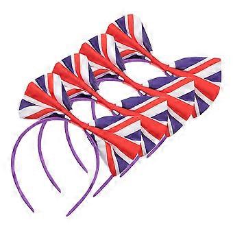 Uk Flag Bow Headbands Hair Bands for Women 12Pcs Sport Competition Accessory