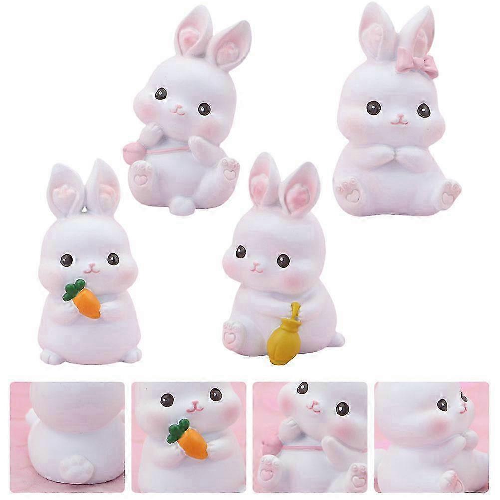4Pcs Resin Bunny Cake Decor