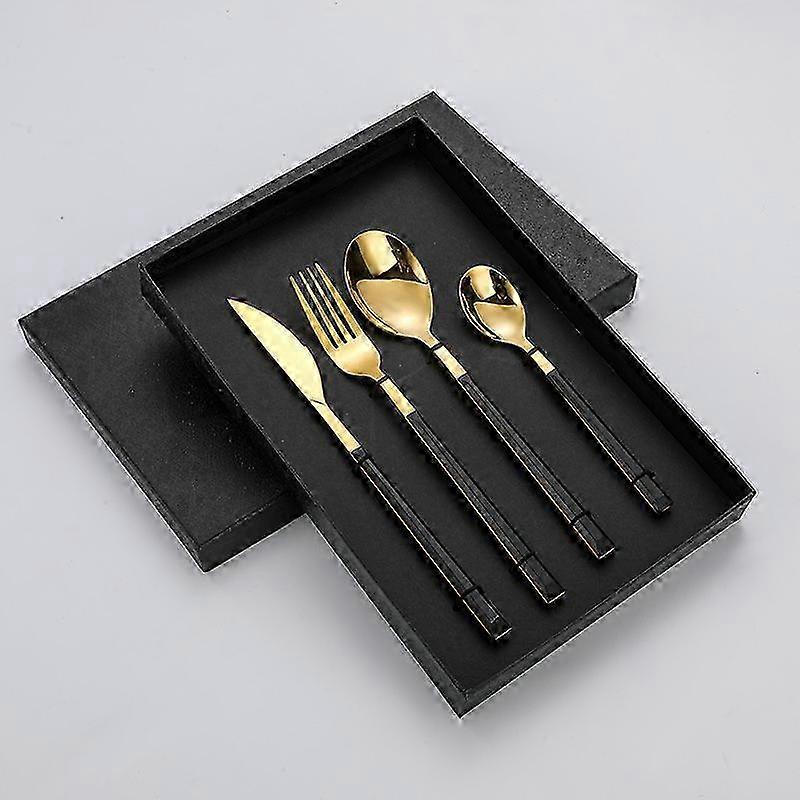 Black Gold Stainless 4pc Dining Set