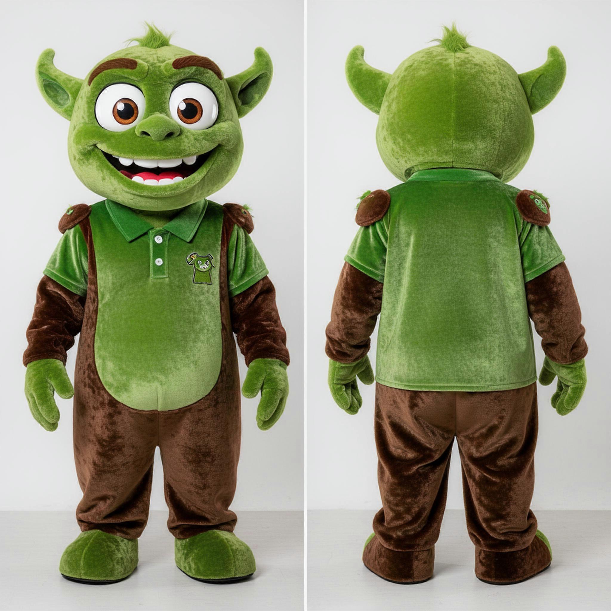 MASTICOT Emerald Green Broad Shouldered Ogre Mascot
