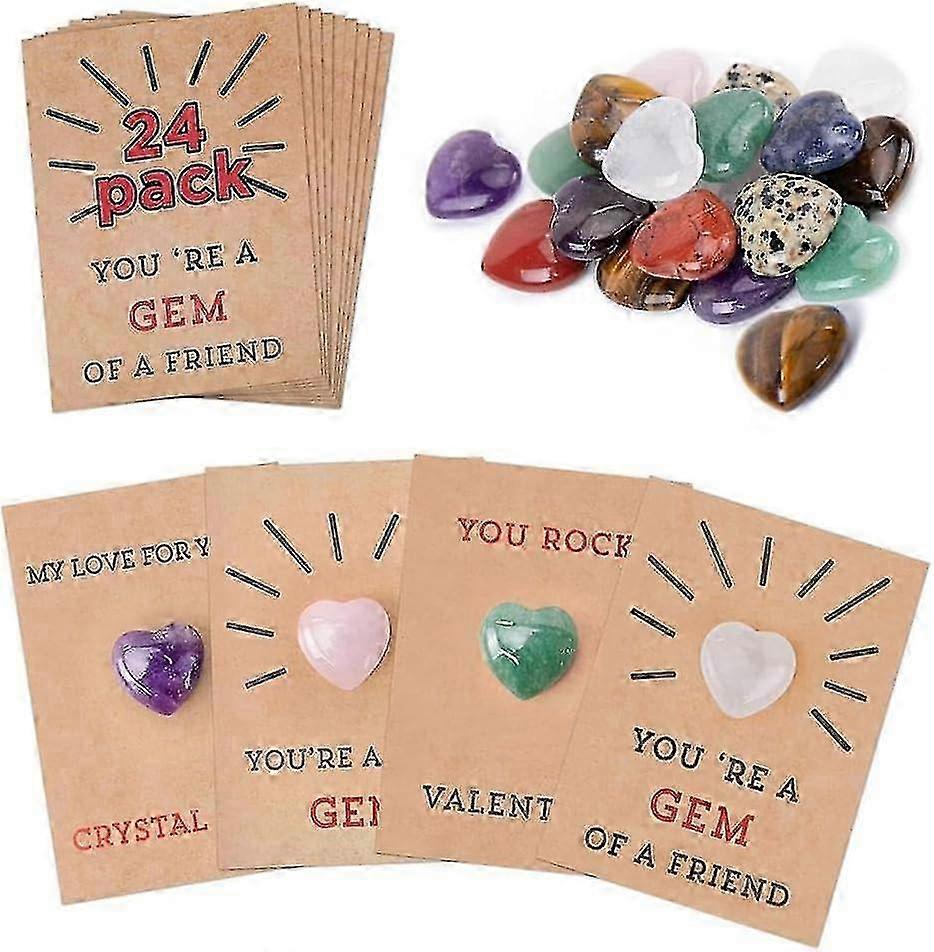 24 Heart Crystal Classroom Valentines
