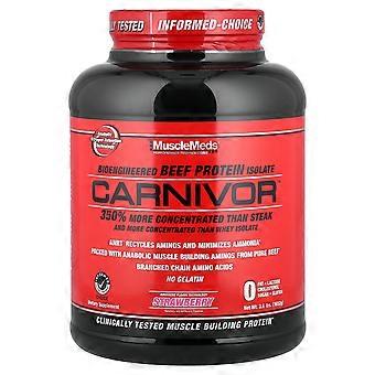 MuscleMeds, Carnivor, Bioengineered Beef Protein Isolate, Strawberry, 3.6 lbs (1.652 g)