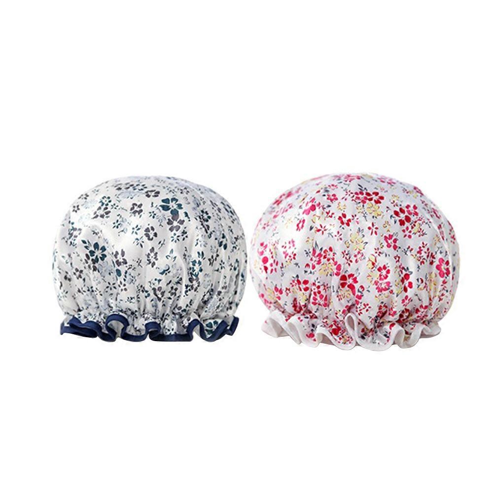 Waterproof Shower Double Layer Bath Hat for 6Pcs Assorted Color Use