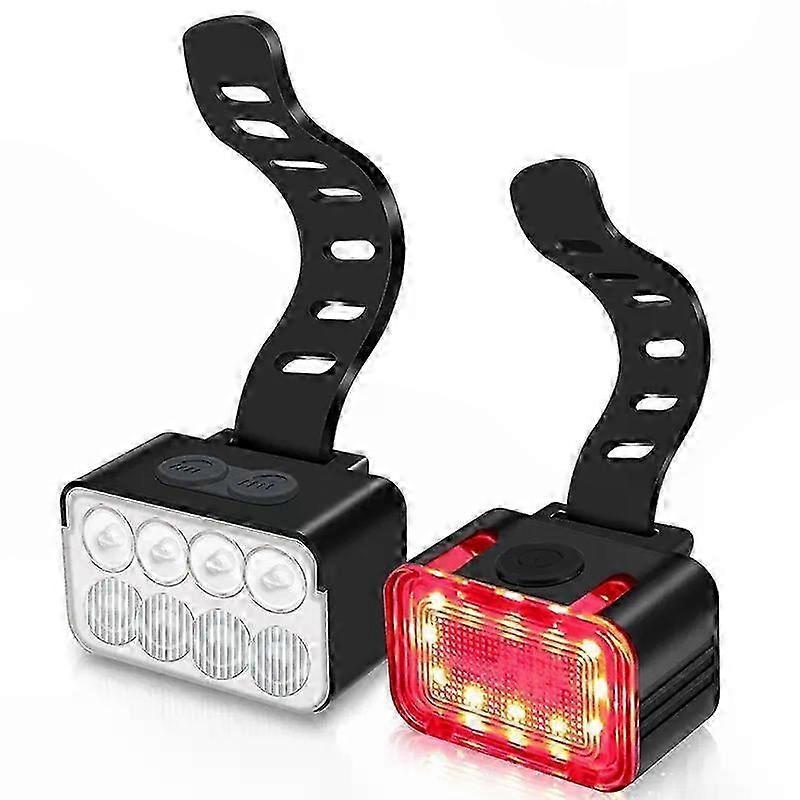 Bicycle Front and Rear Lights, USB-C Rechargeable with Memory Function for Night Cycling