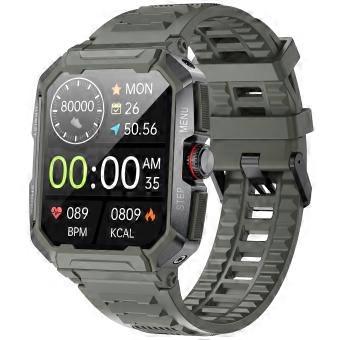 M2 Ultra Military Smart Watch for Android and iPhone, Rugged Waterproof Tactical Smartwatch with Blood Pressure and Fitness Tracking, Green