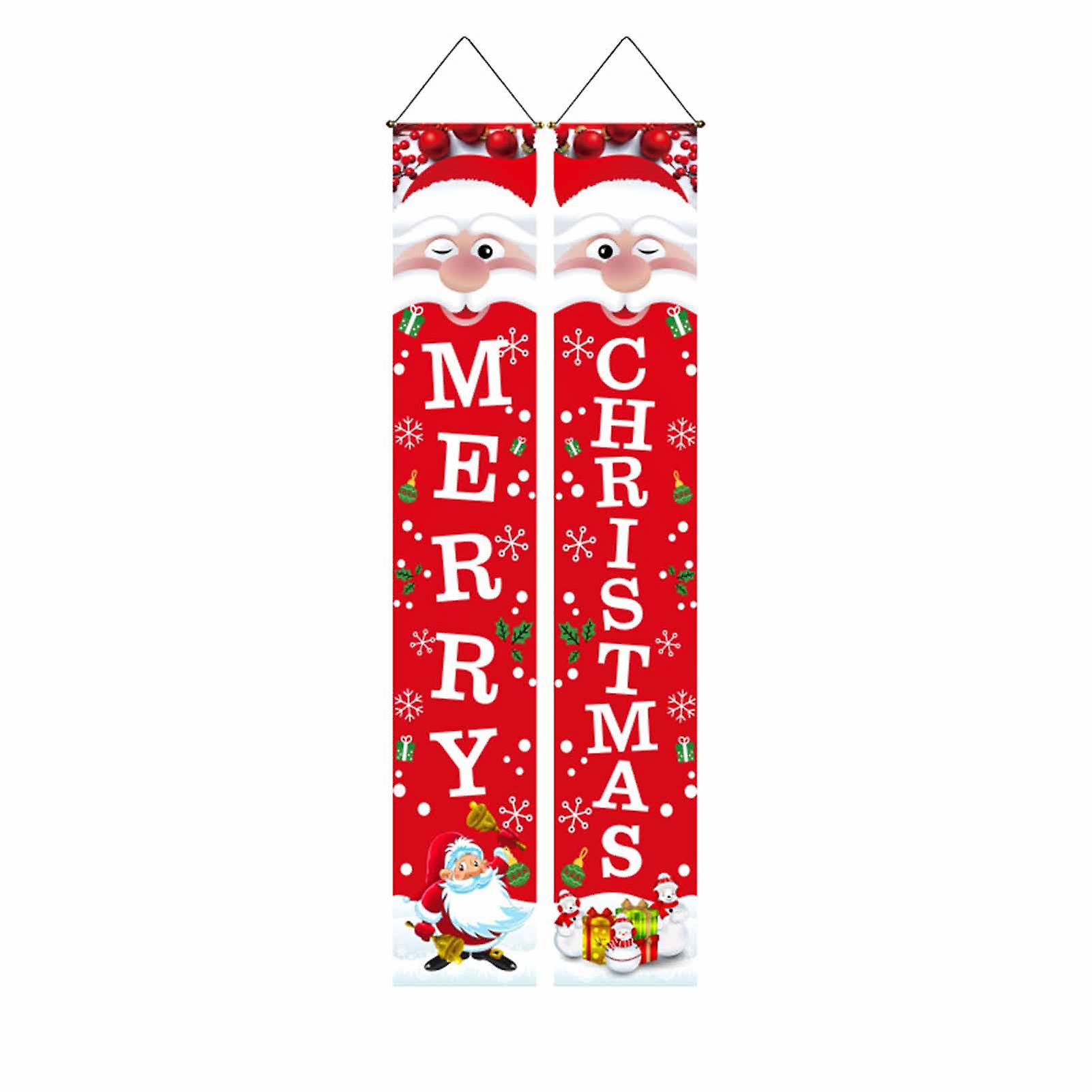 Enseigne de Noël Porte Côté Couplet Durable Polyester Bannières en tissu