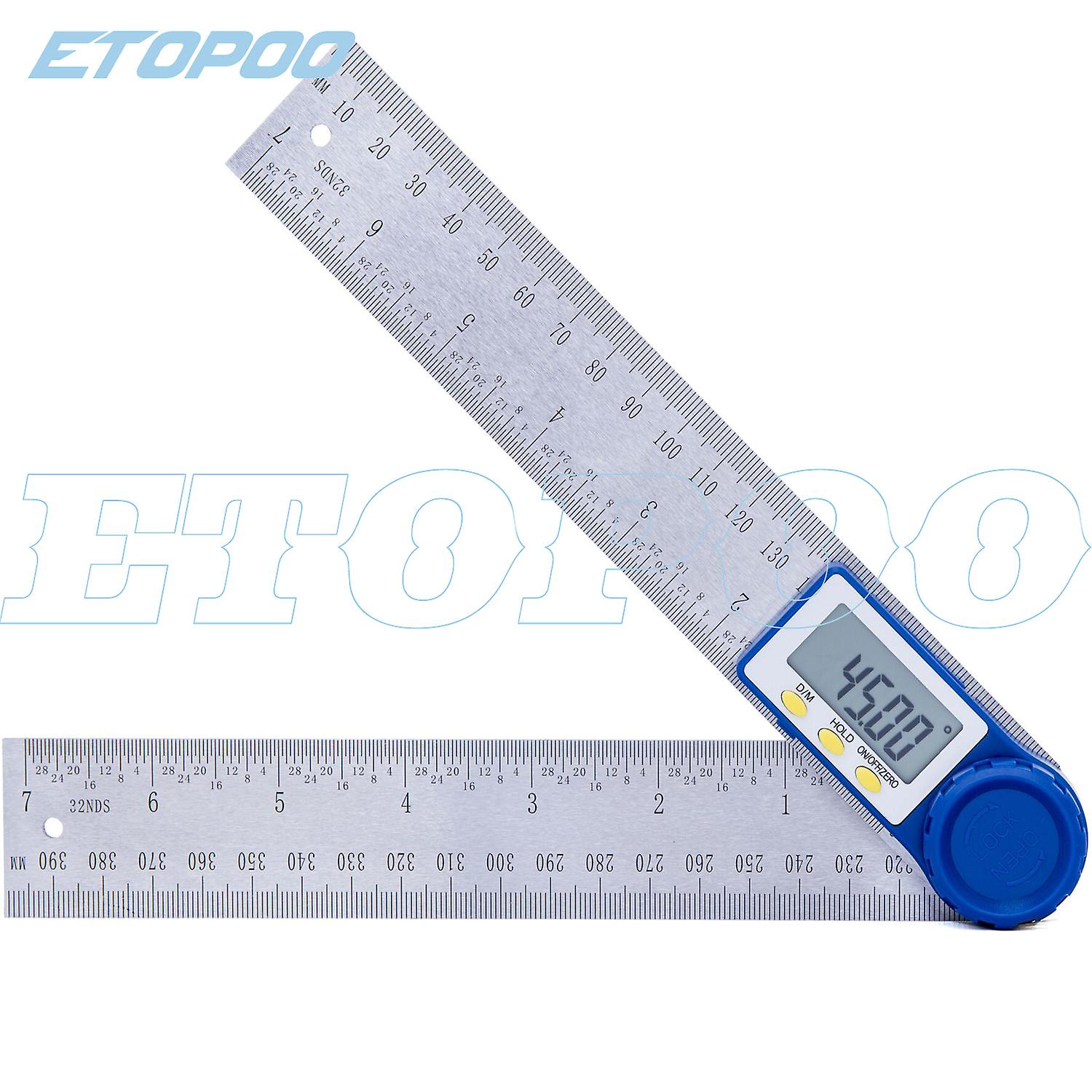 Digital Angle Protractor, Stainless Angle Ruler for Carpenter and Bevel, 360° Measuring Range