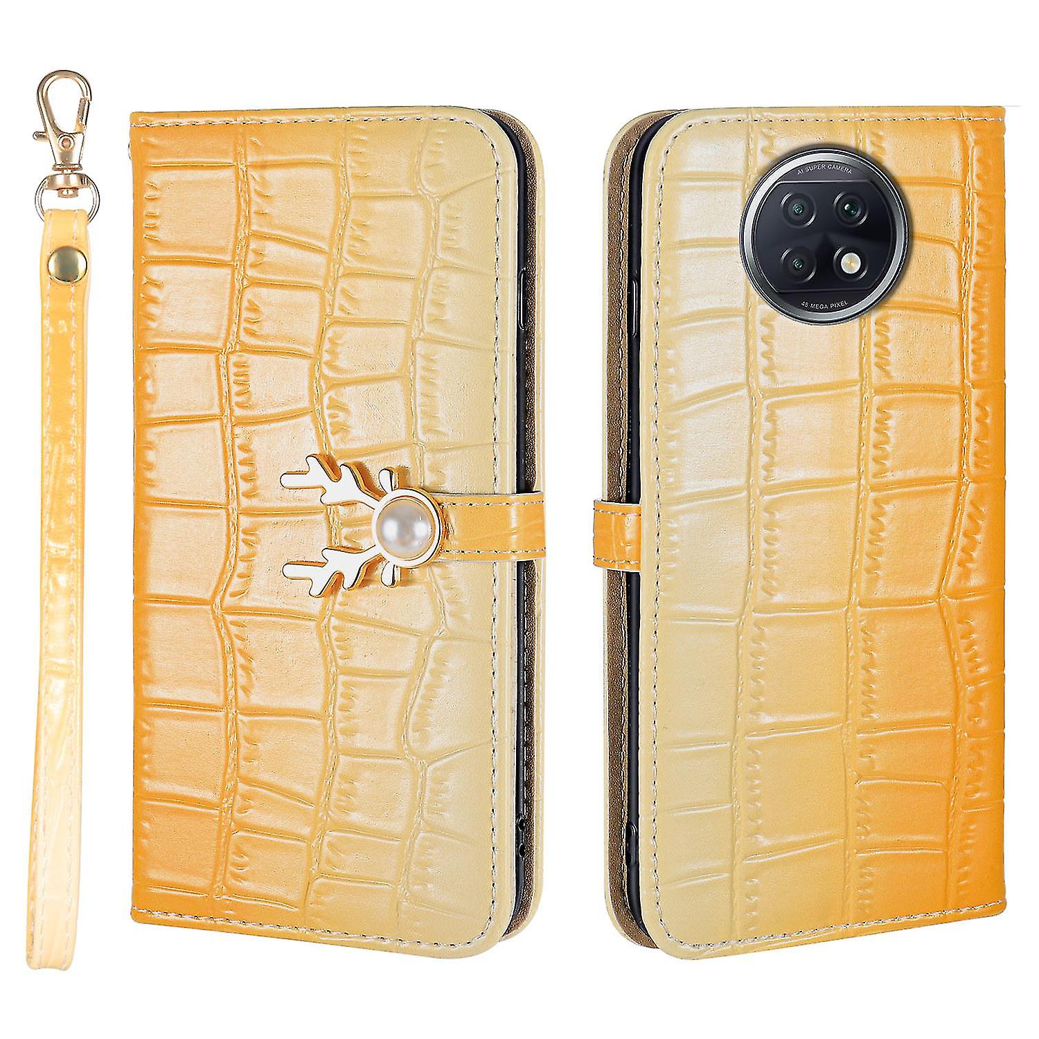 Elk Pattern Phone Case For Redmi Note 9t With Card Holder, Lanyard, Pu Leather Material, Wallet Function, Corner Fall Protection