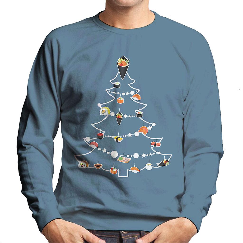 Sushi bollen kerstboom mannen Sweatshirt
