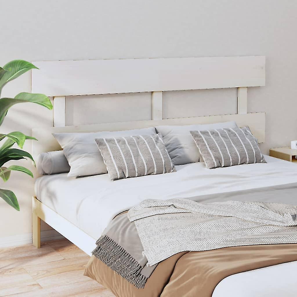 Headboard White 164x3x81 cm Solid Pine Wood