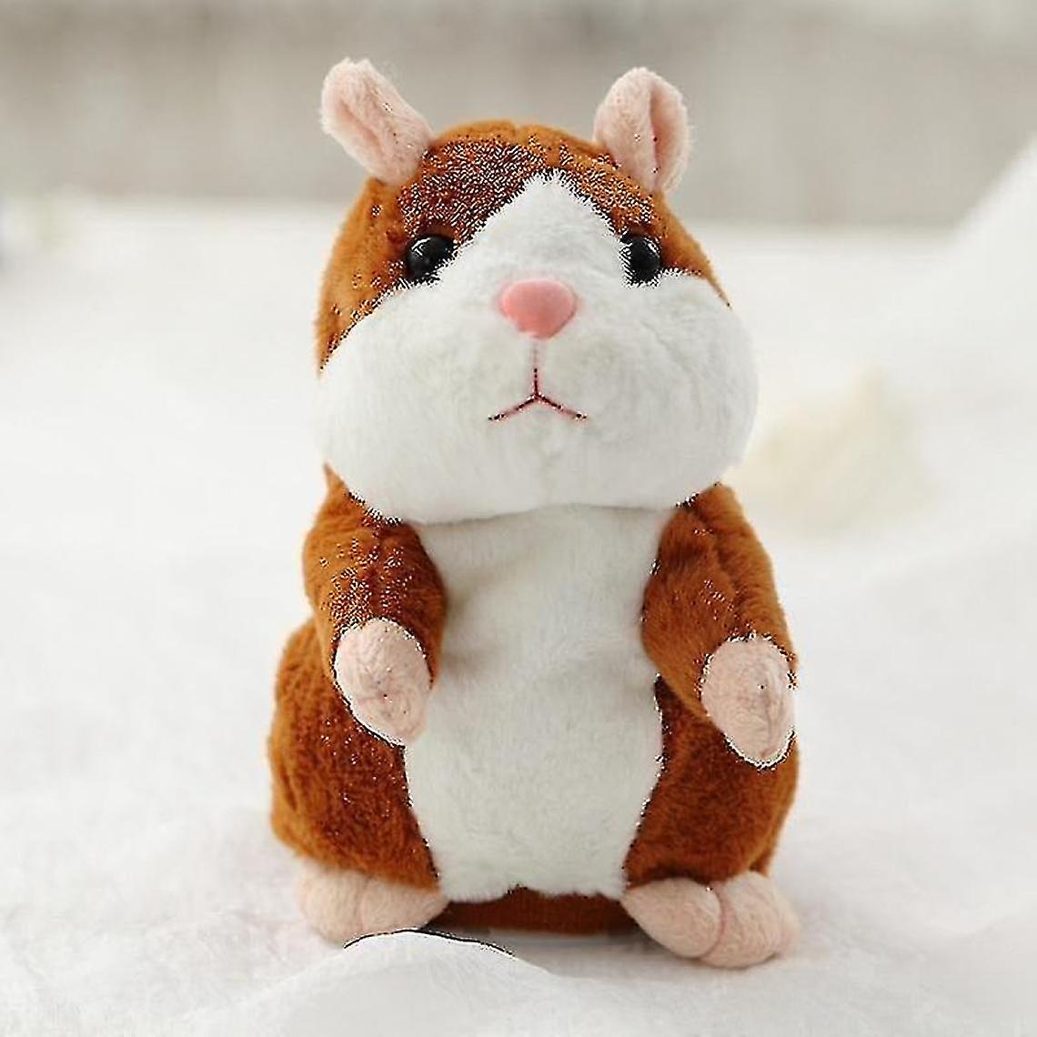 Talking Hamster - Speak Sound Repeat Plush Electric18cm Light Brown