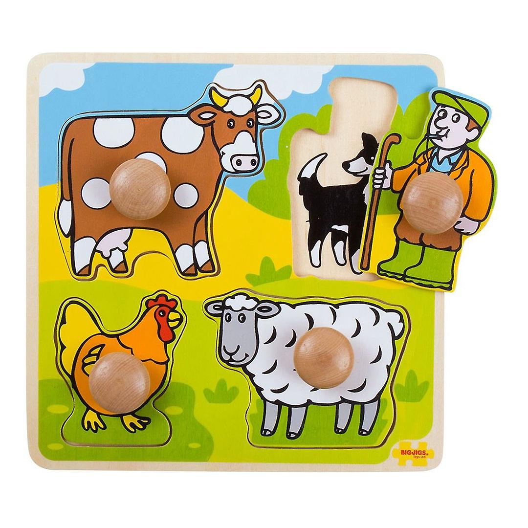 Bigjigs madera mi primer Puzzle Peg - granja