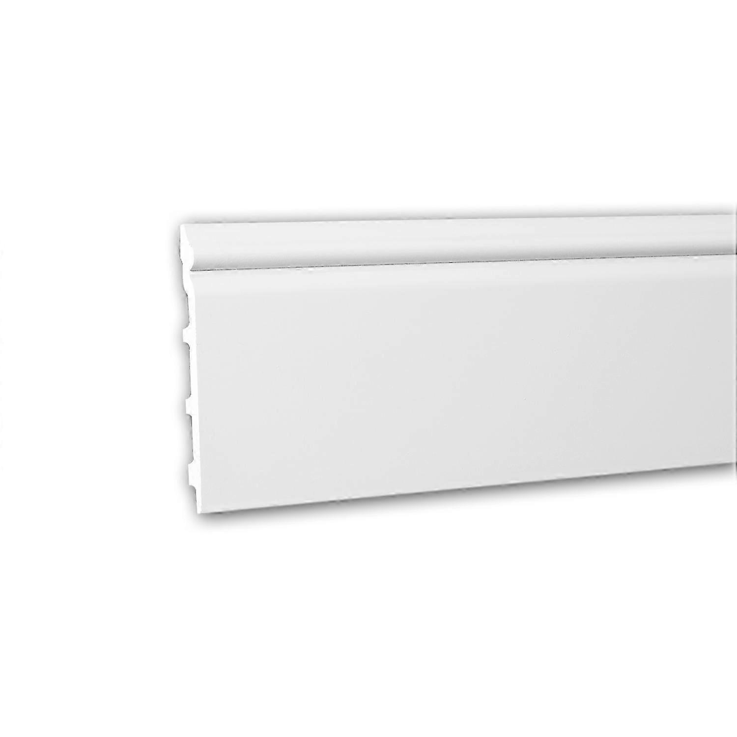 Profhome Decor 1 x Skirting 153110 Profhome white Rigid polyurethane foam pre-primed lightweight, sturdy, dimensionally stab