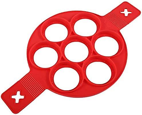 Silicone Pancake Mold Non-Stick Egg Ring, Reusable Pancake Machine, Boiled Egg Mold (Red)