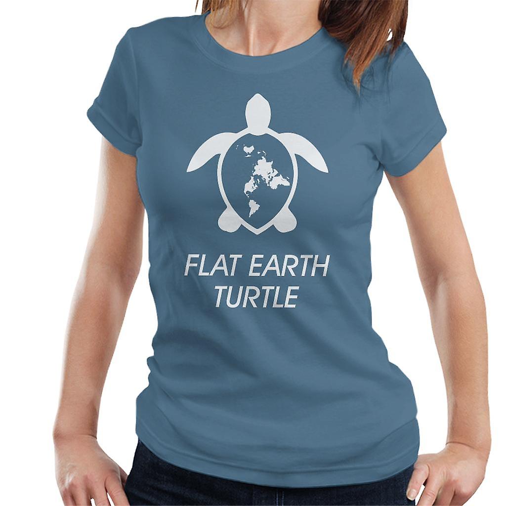 Flat Earth Turtle kvinner ' s T-skjorte